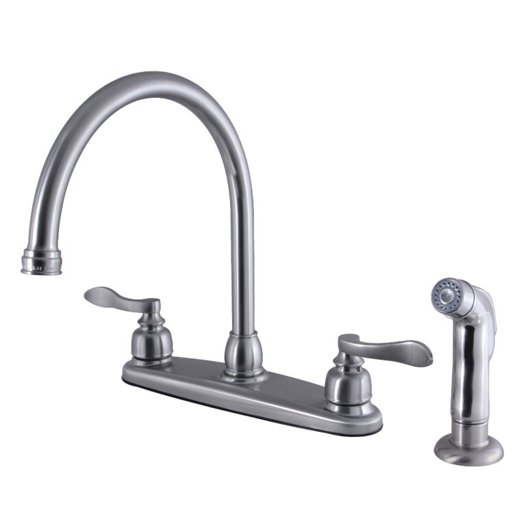 Kingston Brass NuWave French Gooseneck Kitchen Faucet with Side